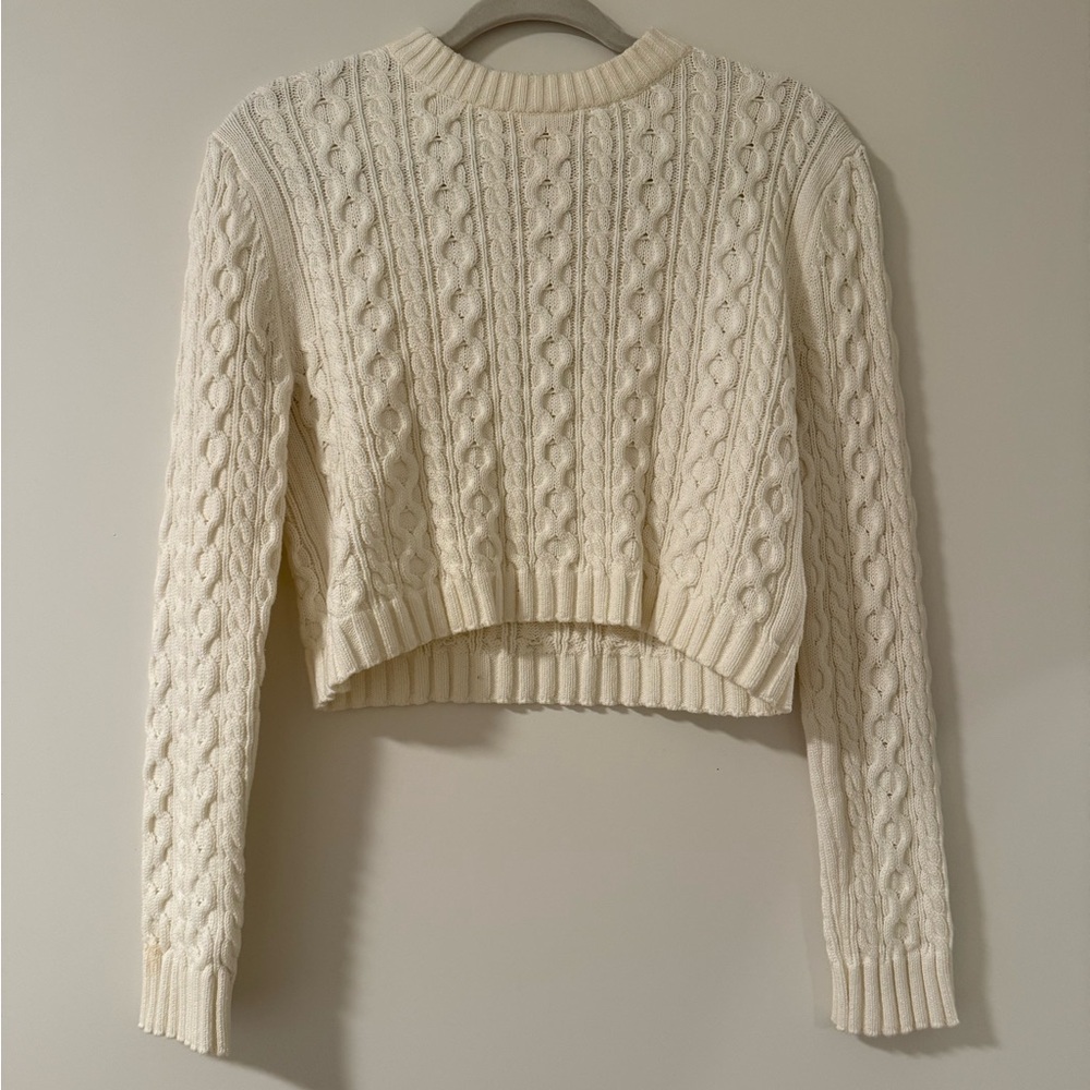WAYF Cream Cable Knit Sweater